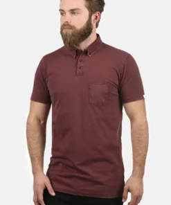 Solid SDPAT - Polo - Wine Red
