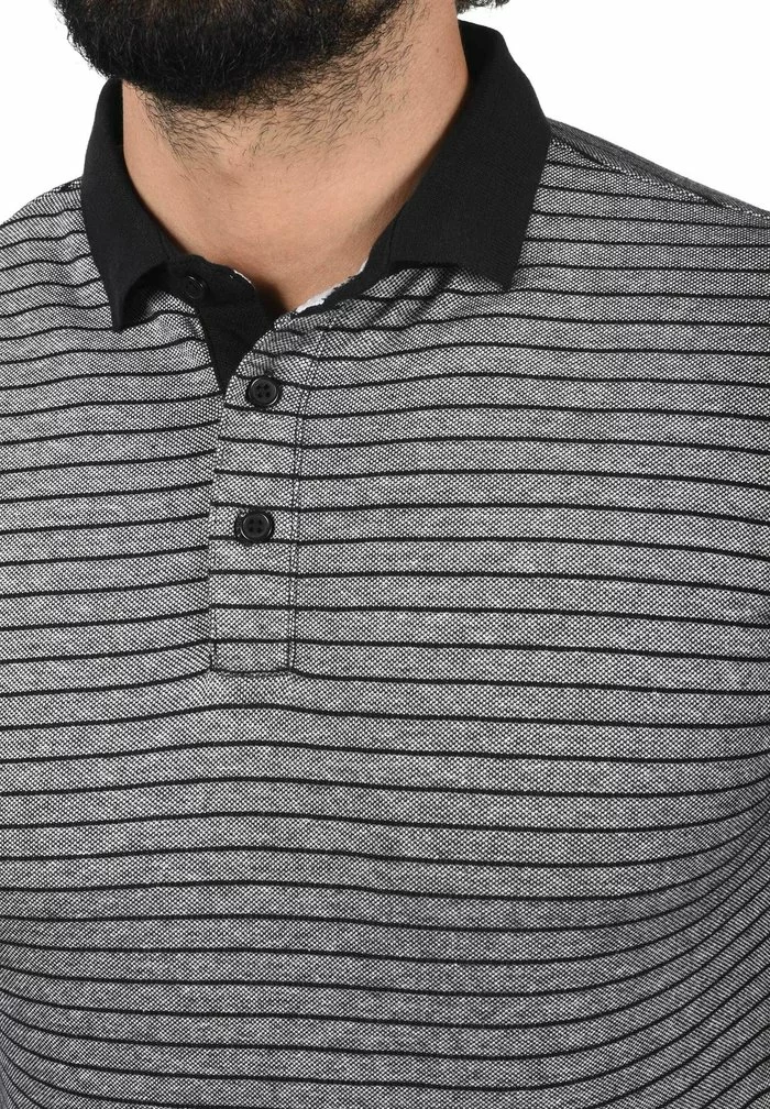 Solid PANTELIS - Polo - Black Melange 4 Solid PANTELIS - Polo - Black Melange – Image 4