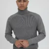 Solid SDTASH TURTLE NECK 21105737 - Pullover - Gray Melange