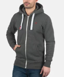 Solid SDBENNZIP - Sweat à Capuche Zippé - Med Grey