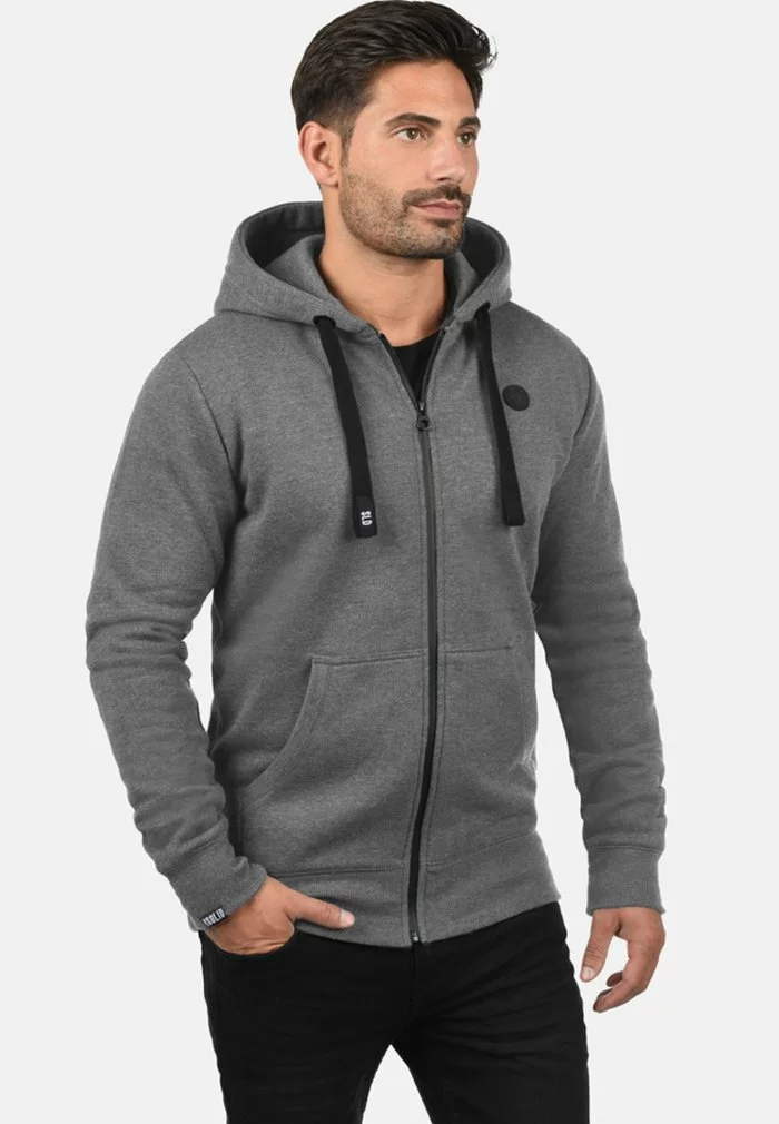 Solid SDBENE - Sweat à Capuche Zippé - Grey Melange 1 Solid SDBENE - Sweat à Capuche Zippé - Grey Melange