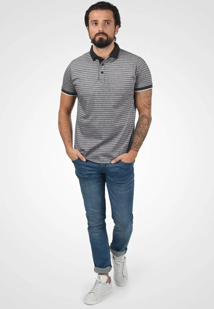 Solid PANTELIS - Polo - Black Melange 2 Solid PANTELIS - Polo - Black Melange – Image 2