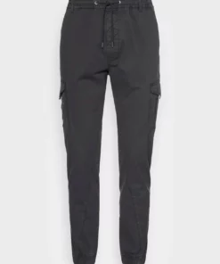 Solid ANDERS ELASTICATED - Pantalon Cargo - Black -Élégance Boutique 1168082f57884b2d9bf84b2df2e77ac3