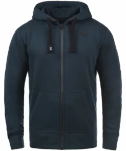 Solid SDBENE - Sweat à Capuche Zippé - Blue -Élégance Boutique 19d392f3dcef4654b7e69028b57f184c