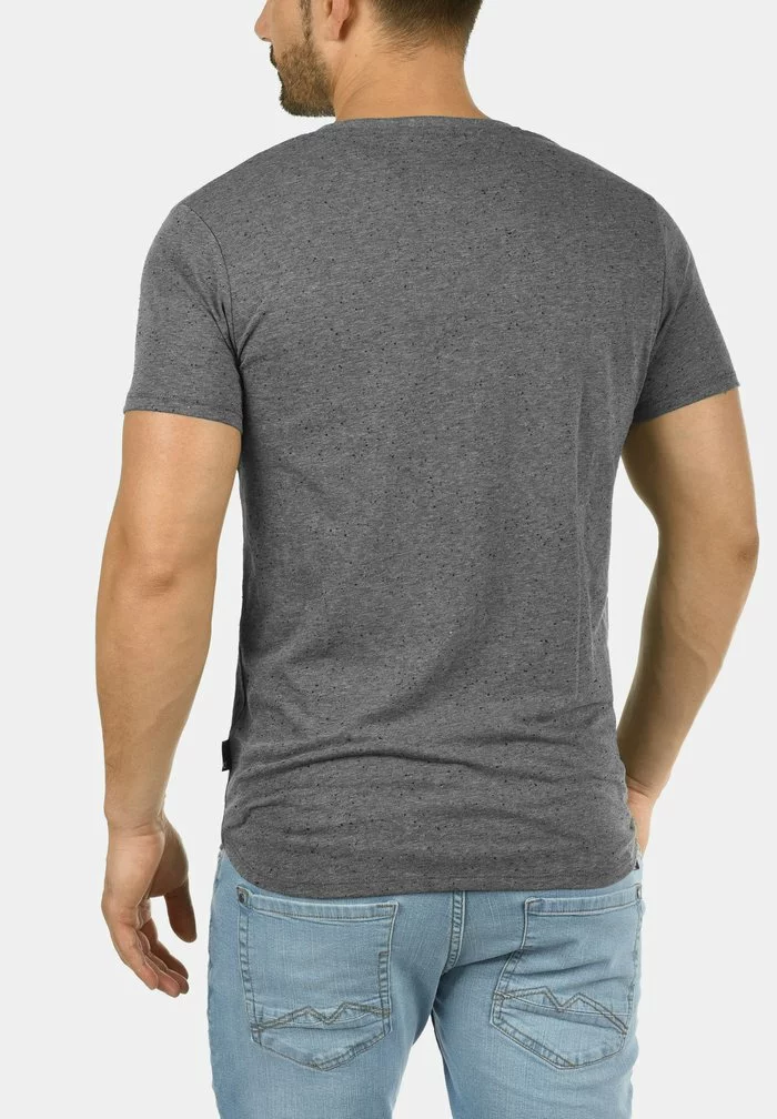 Solid SDTEDROS - T-shirt Basique - Dark Grey W. White 2 Solid SDTEDROS - T-shirt Basique - Dark Grey W. White – Image 2