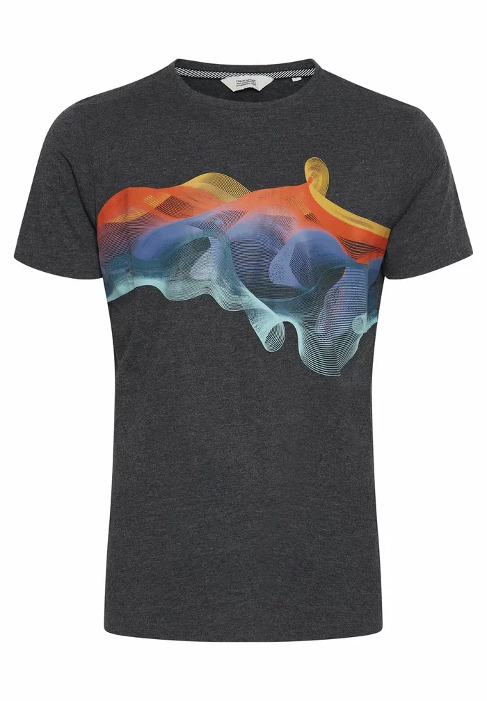 Solid PEDRO - T-shirt Imprimé - Dark Grey Melange 6 Solid PEDRO - T-shirt Imprimé - Dark Grey Melange – Image 6