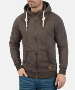Solid SDVITU - Sweat à Capuche Zippé - Dark Brown