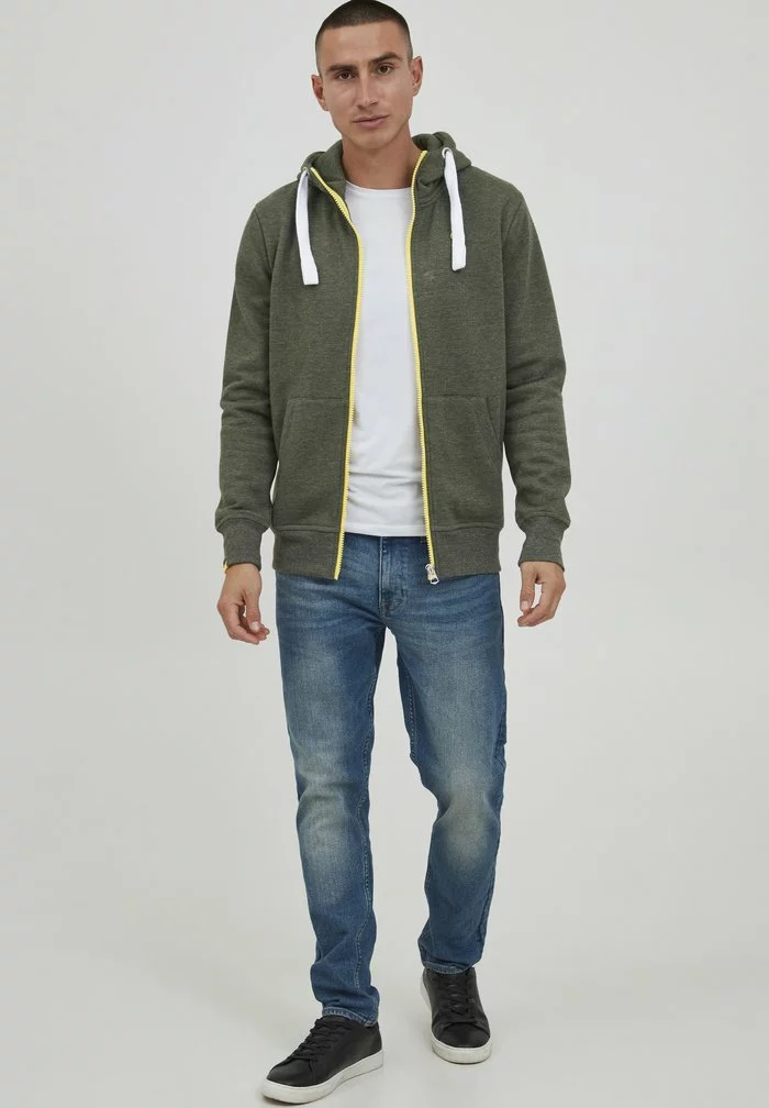 Solid SDBENN - Sweat à Capuche Zippé - Grey Denim 2 Solid SDBENN - Sweat à Capuche Zippé - Grey Denim – Image 2