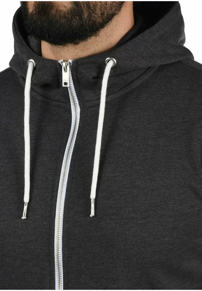 Solid SDTAMBO - Sweat à Capuche Zippé - Dark Grey Melange 4 Solid SDTAMBO - Sweat à Capuche Zippé - Dark Grey Melange – Image 4