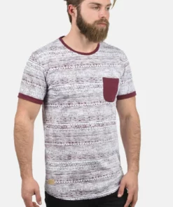 Solid SDINGO - T-shirt Imprimé - Wine Red