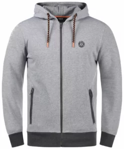 Solid SDRAFKO - Sweat à Capuche Zippé - Grey Melange -Élégance Boutique 313e56c6bb244ace818657db4cf4e793