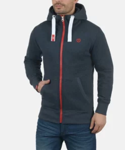 Solid SDBENN - Sweat à Capuche Zippé - Blue Melange