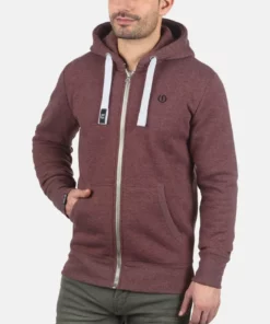 Solid SDBENNZIP - Sweat à Capuche Zippé - Wine Red