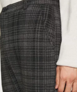 Solid BARRO CHECK PANTS - Pantalon Classique - Slate Black -Élégance Boutique 39b9e99faf46425a8d05868685461606