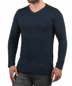 Solid SDBASIL - T-shirt à Manches Longues - Blue, Black, White -Élégance Boutique 3afe08629c194cd8a01b7722ffe21b30