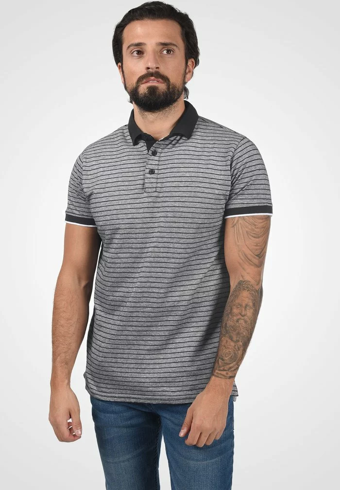 Solid PANTELIS - Polo - Black Melange 1 Solid PANTELIS - Polo - Black Melange