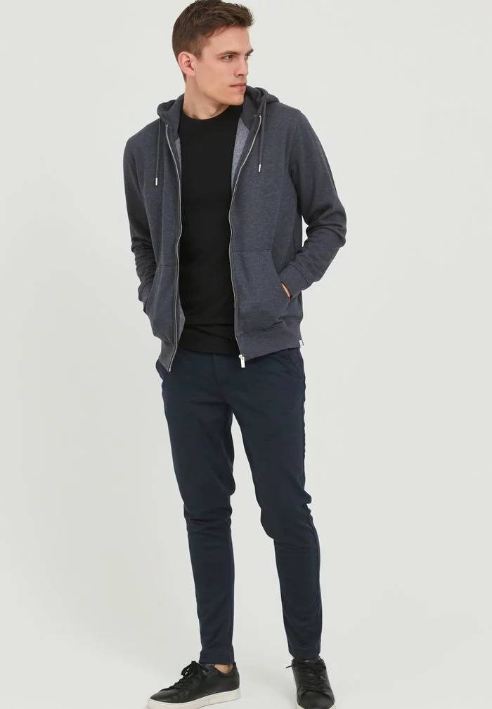 Solid SDSWEAT - Sweat à Capuche Zippé - Navy Mela 2 Solid SDSWEAT - Sweat à Capuche Zippé - Navy Mela – Image 2