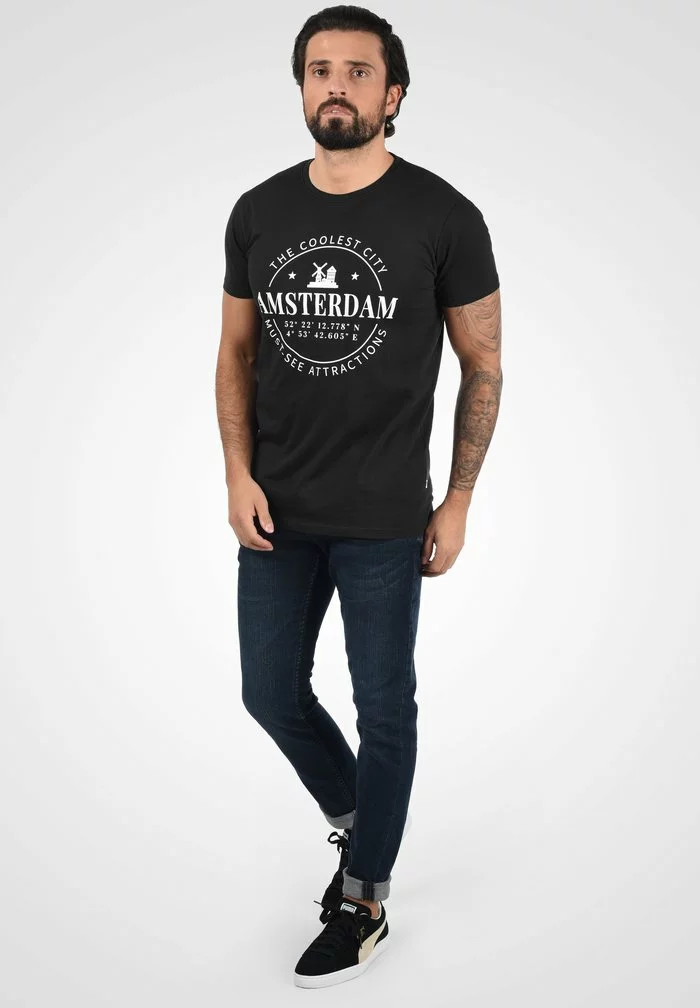 Solid SDCIMO - T-shirt Imprimé - Black 2 Solid SDCIMO - T-shirt Imprimé - Black – Image 2