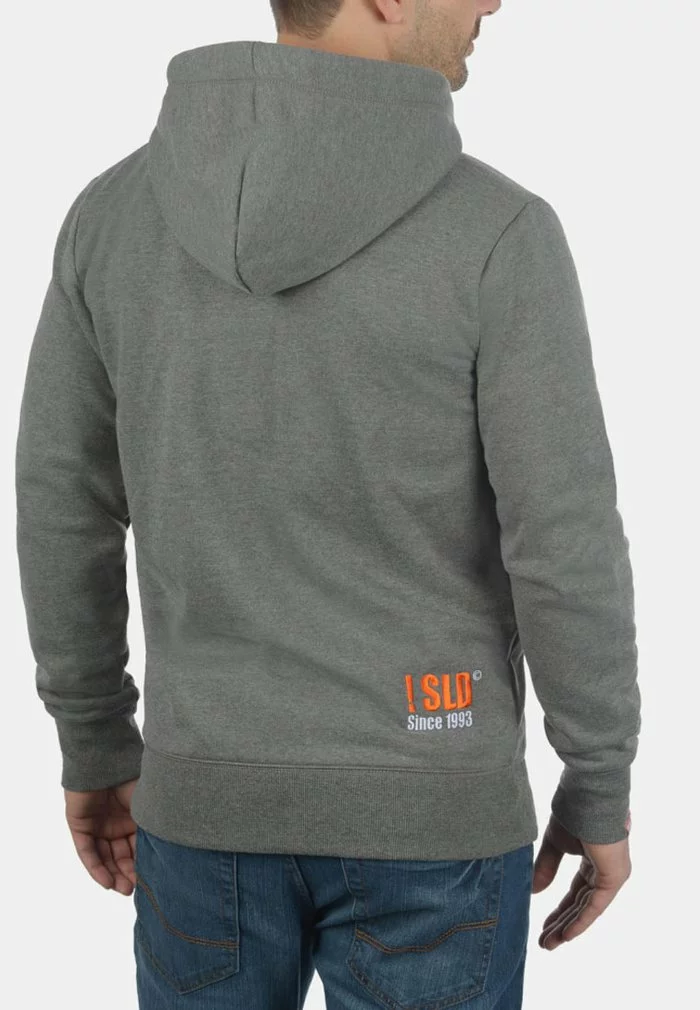 Solid SDBENN - Sweat à Capuche Zippé - Grey Melange 2 Solid SDBENN - Sweat à Capuche Zippé - Grey Melange – Image 2