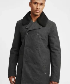 Solid SDPINTO - Manteau Court - Dark Grey Melange