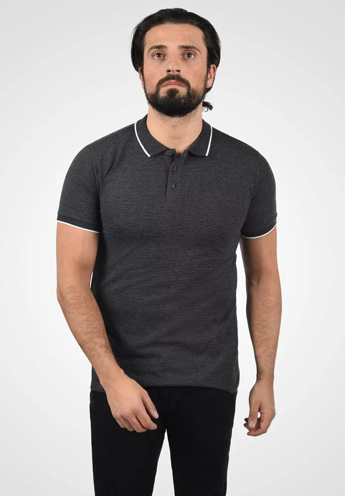 Solid SDSAVA - Polo - Dark Grey Melange 1 Solid SDSAVA - Polo - Dark Grey Melange