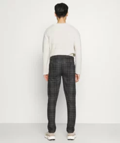 Solid BARRO CHECK PANTS - Pantalon Classique - Slate Black -Élégance Boutique 6239162820a14b8f9820badfcf7bcce9