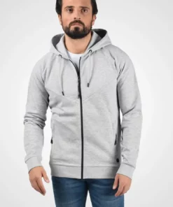 Solid SDGELBERT - Sweat à Capuche Zippé - Light Grey Melange