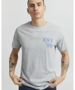 Solid ARCHIE - T-shirt Imprimé - Light Grey Melange