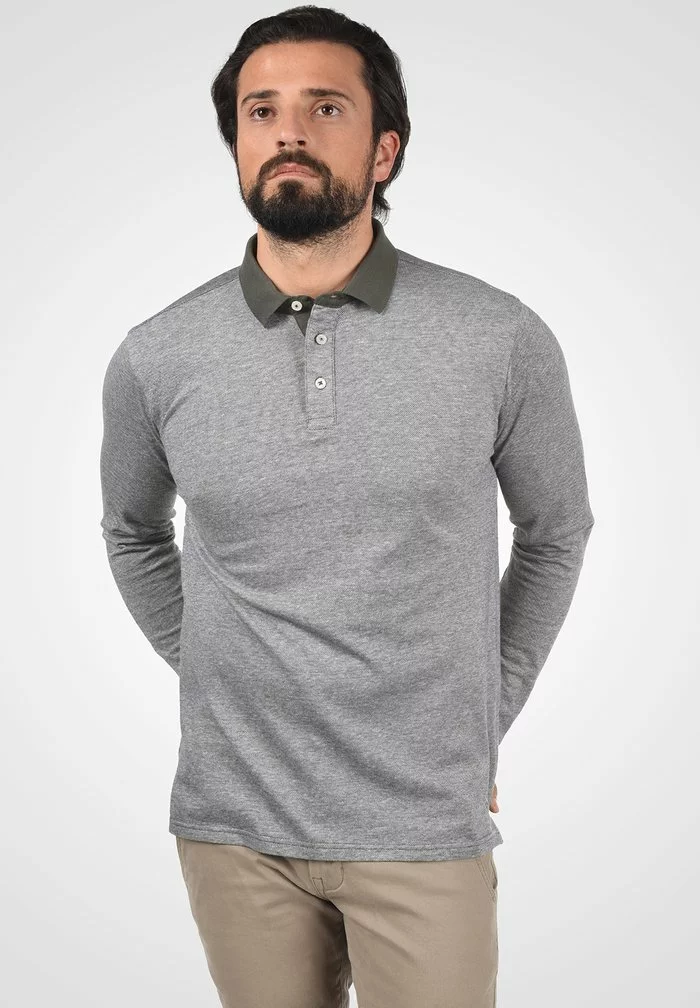 Solid SDPANTOS - Polo - Med Grey Melange 1 Solid SDPANTOS - Polo - Med Grey Melange