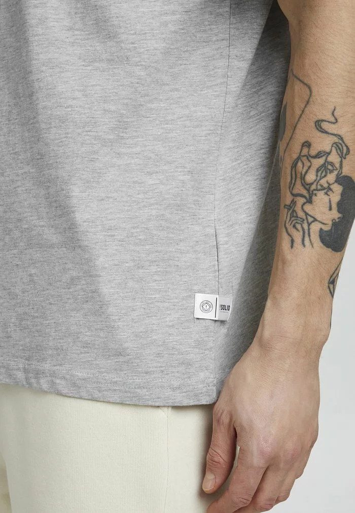 Solid T-shirt Imprimé - Light Grey Melange 5 Solid T-shirt Imprimé - Light Grey Melange – Image 5