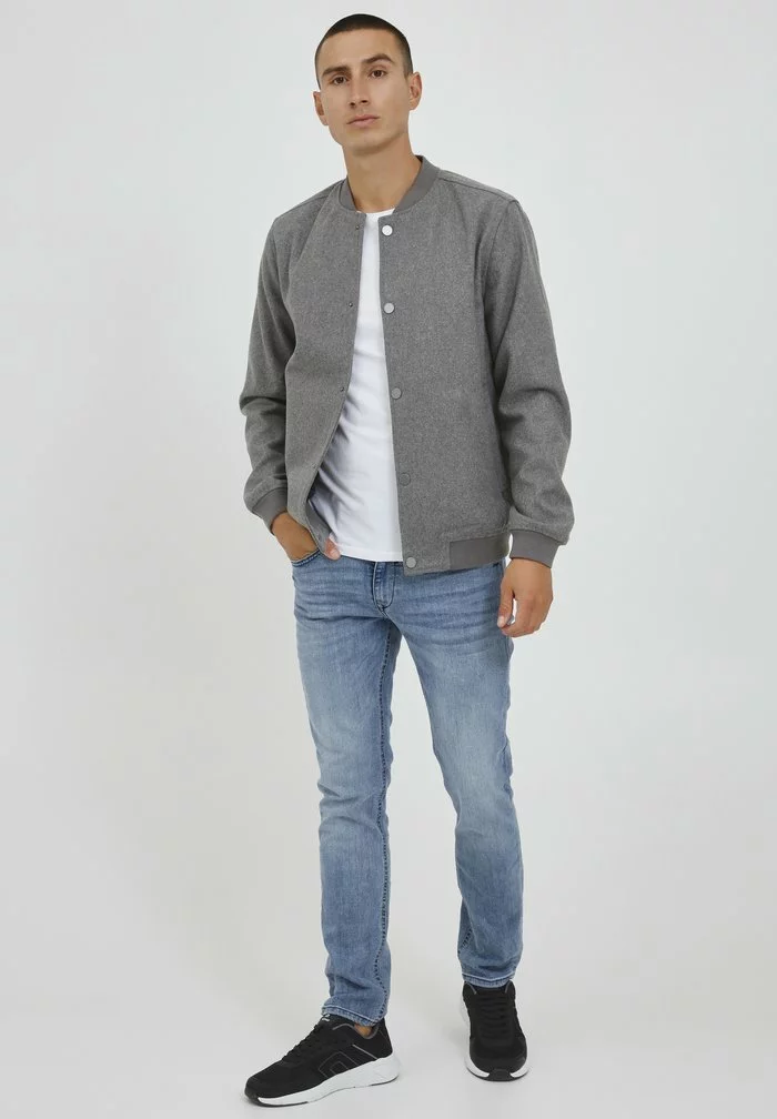 Solid SDLIO - Blouson Bomber - Medium Grey Melange 2 Solid SDLIO - Blouson Bomber - Medium Grey Melange – Image 2