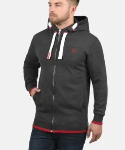 Solid SDBENJAMINZIP - Sweat à Capuche Zippé - Grey