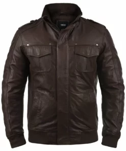 Solid SDCAMASH - Veste En Cuir - Brown -Élégance Boutique 7c4150d3567243578bf7230caeaabb7f