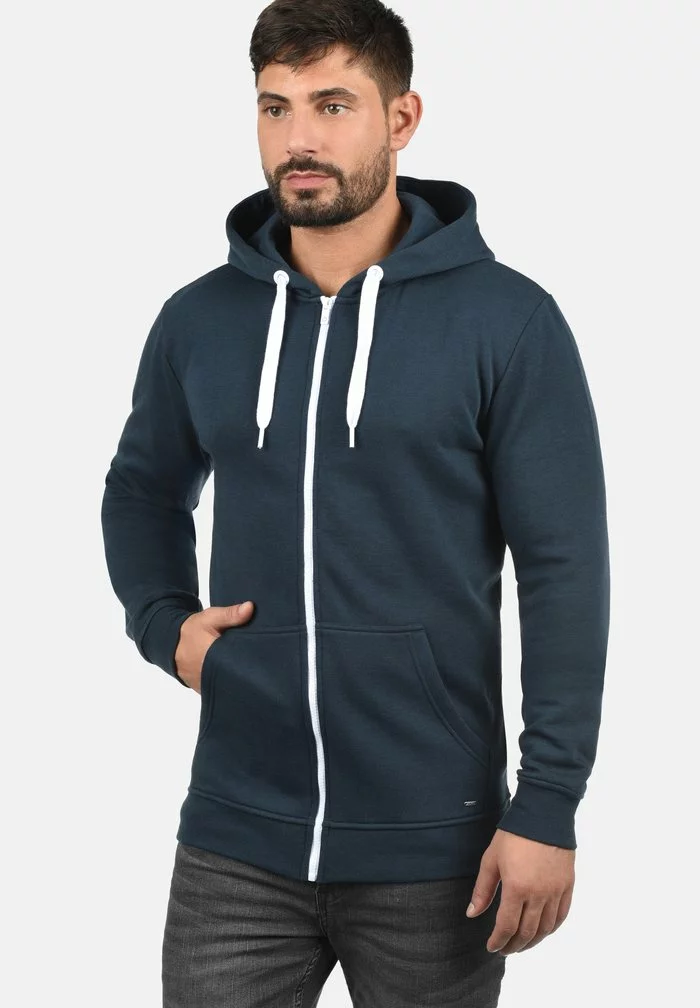 Solid SDOLLI - Sweat à Capuche Zippé - Blue Melange 1 Solid SDOLLI - Sweat à Capuche Zippé - Blue Melange