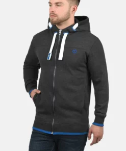 Solid SDBENJAMINZIP - Sweat à Capuche Zippé - Dark Grey Melange