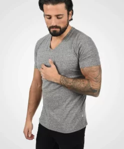 Solid SDALARUS - T-shirt Imprimé - Grey Melange