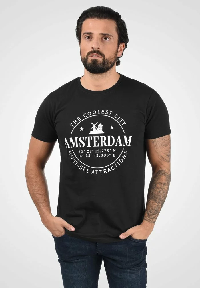 Solid SDCIMO - T-shirt Imprimé - Black 1 Solid SDCIMO - T-shirt Imprimé - Black