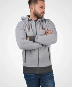 Solid SDRAFKO - Sweat à Capuche Zippé - Grey Melange