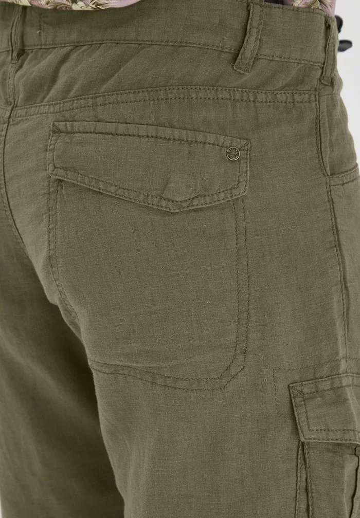 Solid SDPOVL CARGO LINEN - Short - Ivy Green 4 Solid SDPOVL CARGO LINEN - Short - Ivy Green – Image 4