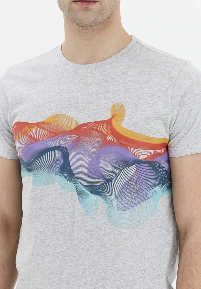 Solid PEDRO - T-shirt Imprimé - Light Grey Melange 4 Solid PEDRO - T-shirt Imprimé - Light Grey Melange – Image 4