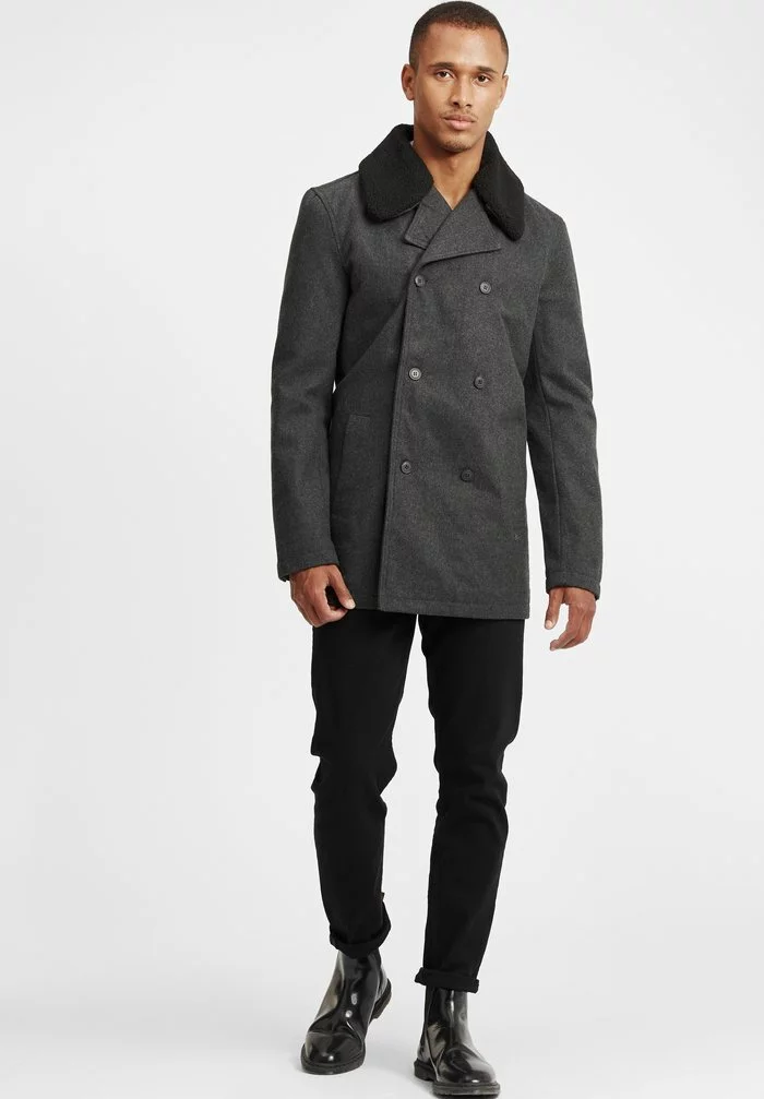 Solid SDPINTO - Manteau Court - Dark Grey Melange 2 Solid SDPINTO - Manteau Court - Dark Grey Melange – Image 2