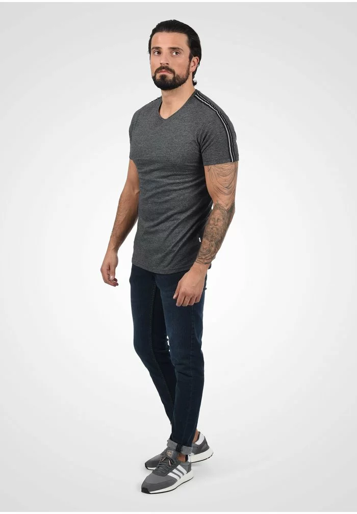 Solid SDGAWAN - T-shirt Imprimé - Dark Grey Melange 2 Solid SDGAWAN - T-shirt Imprimé - Dark Grey Melange – Image 2