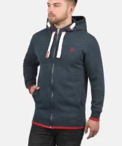 Solid SDBENJAMINZIP - Sweat à Capuche Zippé - Blue Melange