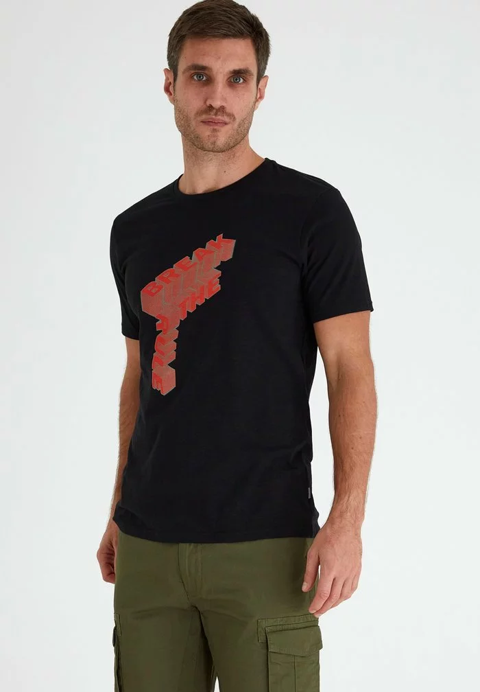 Solid SDPAI - T-shirt Imprimé - Black 1 Solid SDPAI - T-shirt Imprimé - Black