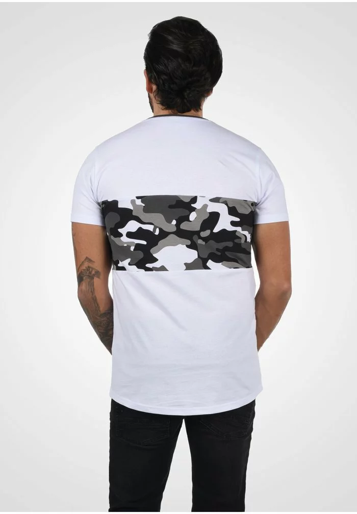 Solid SDCALLUX - T-shirt Imprimé - White Grey Melange 3 Solid SDCALLUX - T-shirt Imprimé - White Grey Melange – Image 3