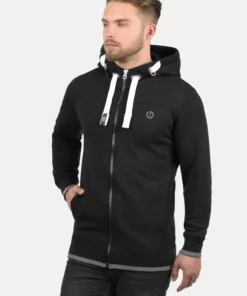 Solid SDBENJAMINZIP - Sweat à Capuche Zippé - Black