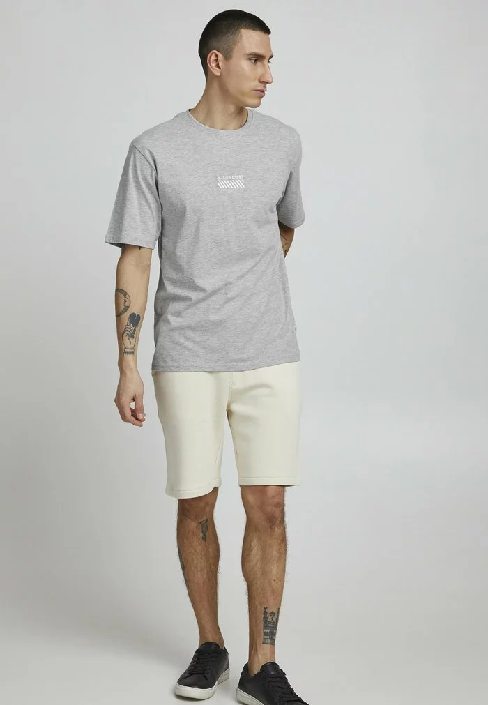 Solid T-shirt Imprimé - Light Grey Melange 2 Solid T-shirt Imprimé - Light Grey Melange – Image 2