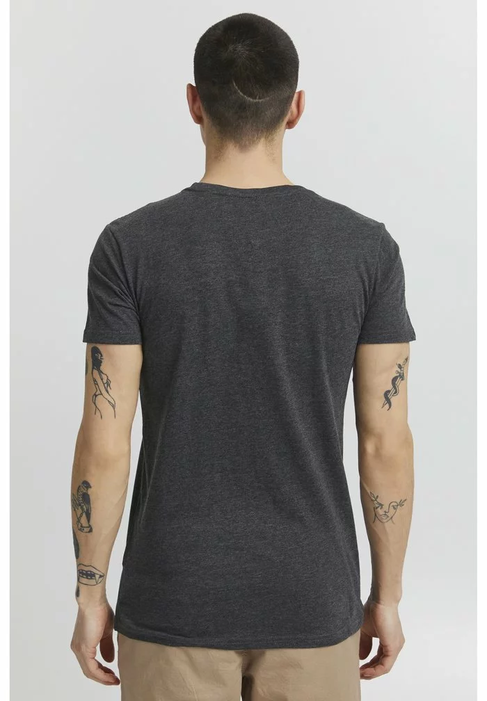 Solid PEDRO - T-shirt Imprimé - Dark Grey Melange 3 Solid PEDRO - T-shirt Imprimé - Dark Grey Melange – Image 3