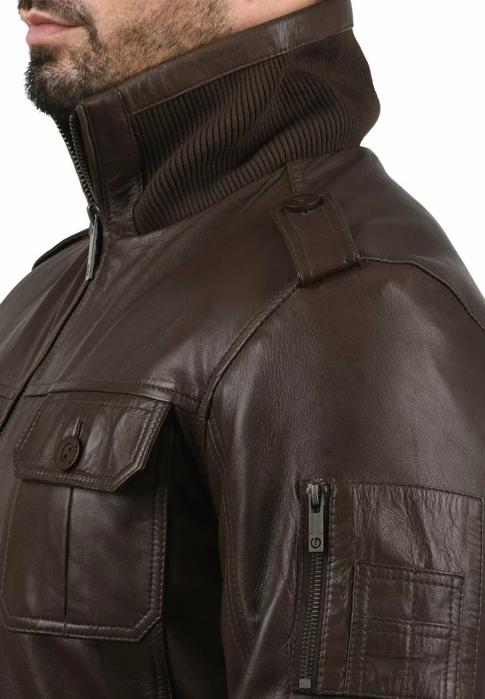 Solid SDFAMASH - Veste En Cuir - Brown 3 Solid SDFAMASH - Veste En Cuir - Brown – Image 3