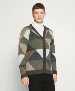 Solid VILLARD CARDIGAN - Gilet - Black/forest Melange